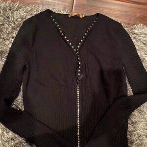 Belldini women's sweater size small black cardigan